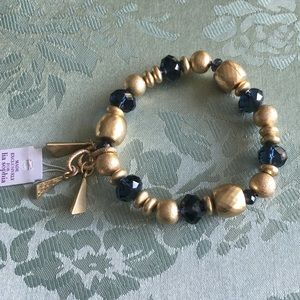 NWT Lia Sophia Goldtone & Blue Bracelet